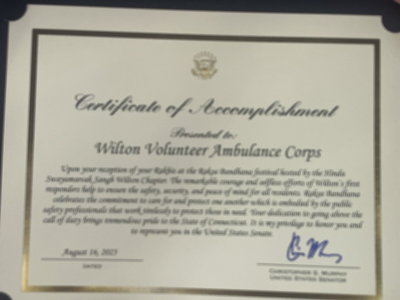 Hindu Community Honors Wilton First Responders gallery image 6